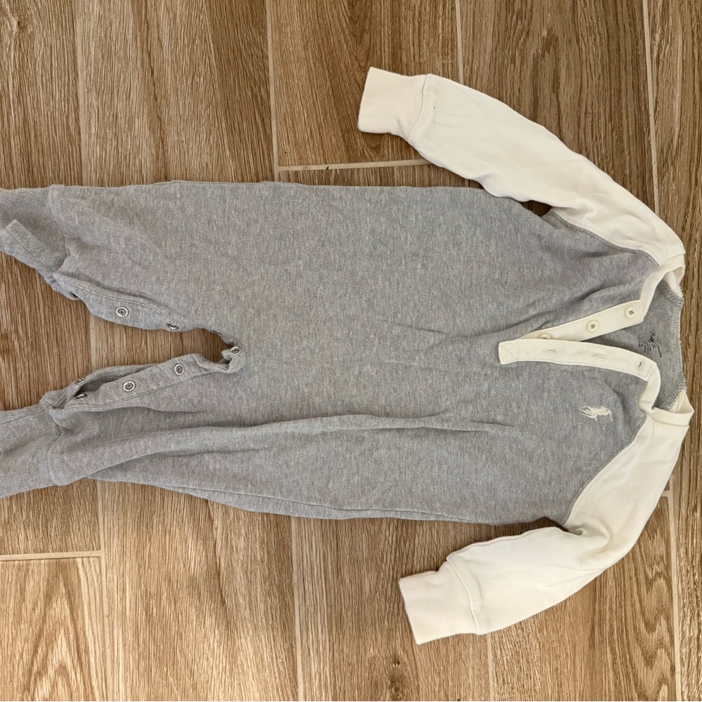 Ralph Lauren Gray and White Baby Outfit